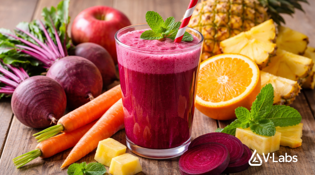 Nước ép củ dền kết hợp với các loại trái cây