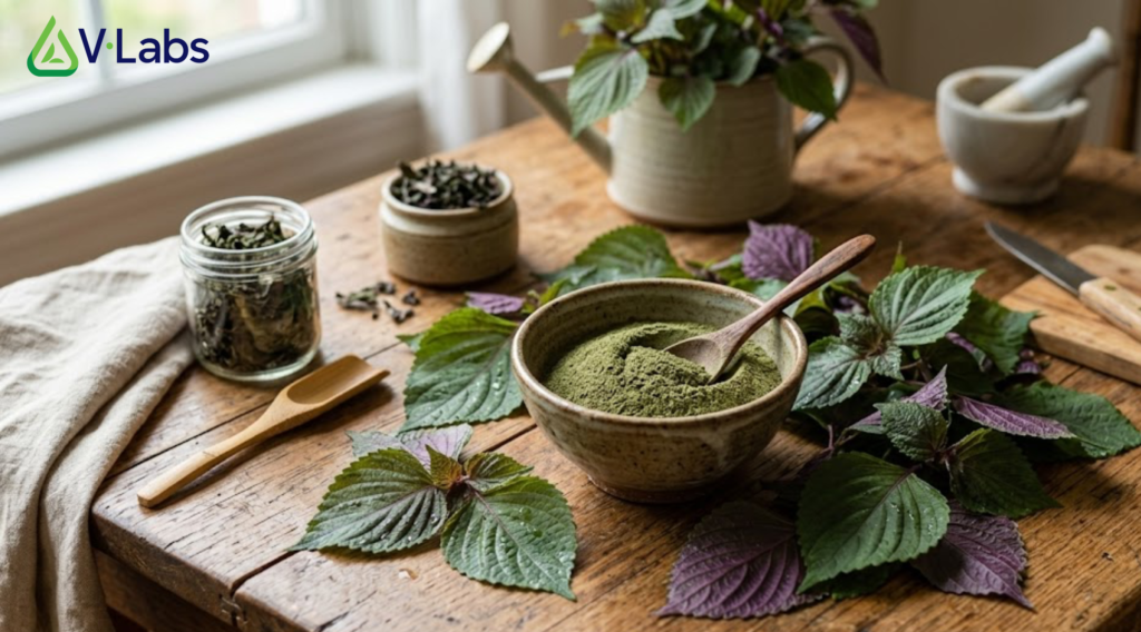 tía tô bột rau tía tô