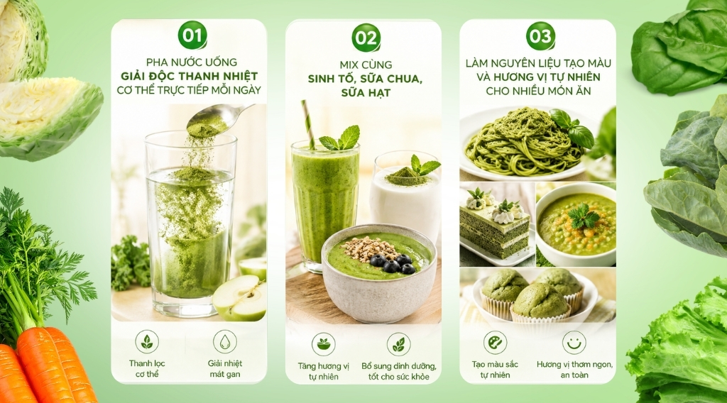 GIA CÔNG CÁC DÒNG BỘT RAU CỦ TRỌN GÓI OEM/ODM